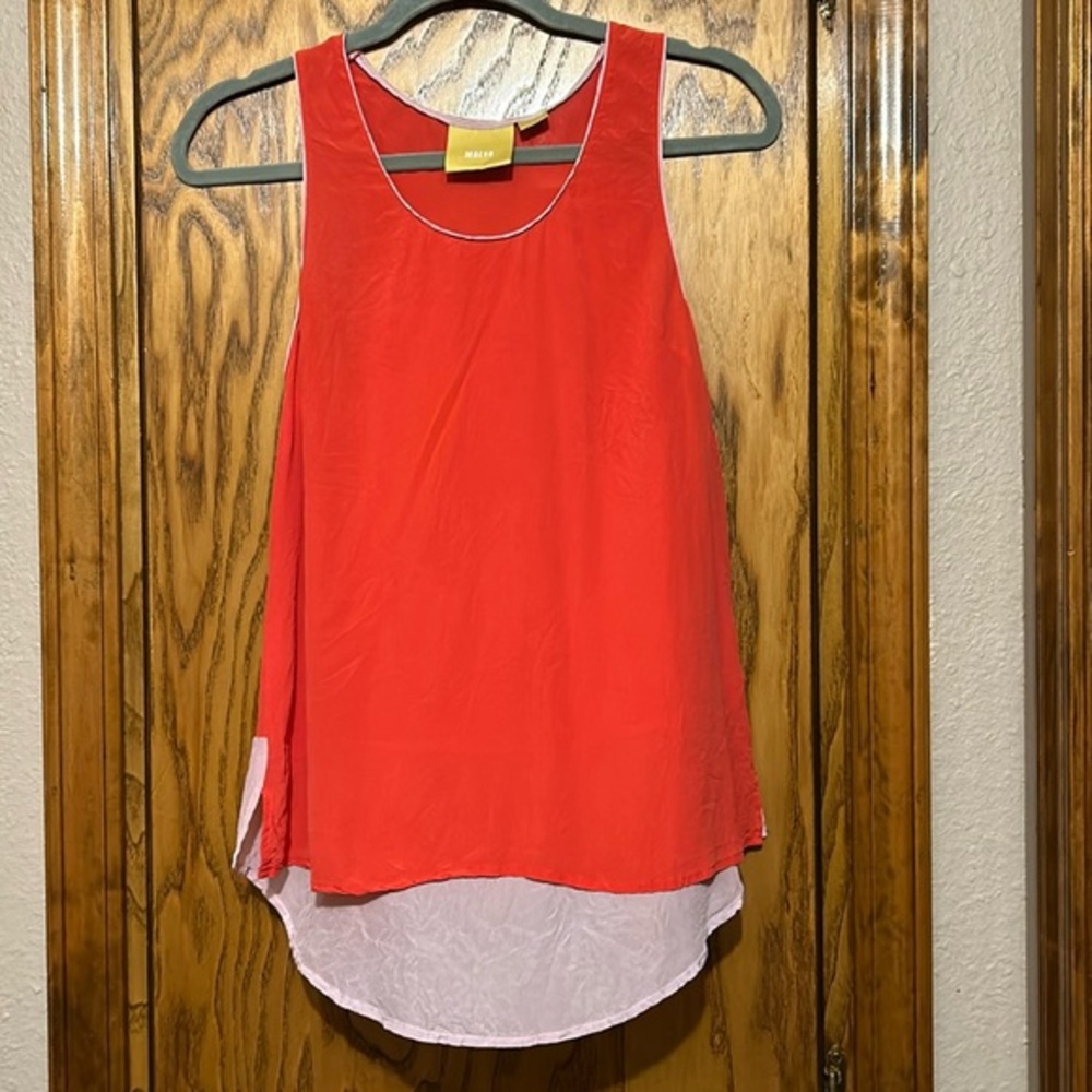 Maeve by Anthropologie 100% Silk Flowy Thin Tank Top Blouse Colorblock
